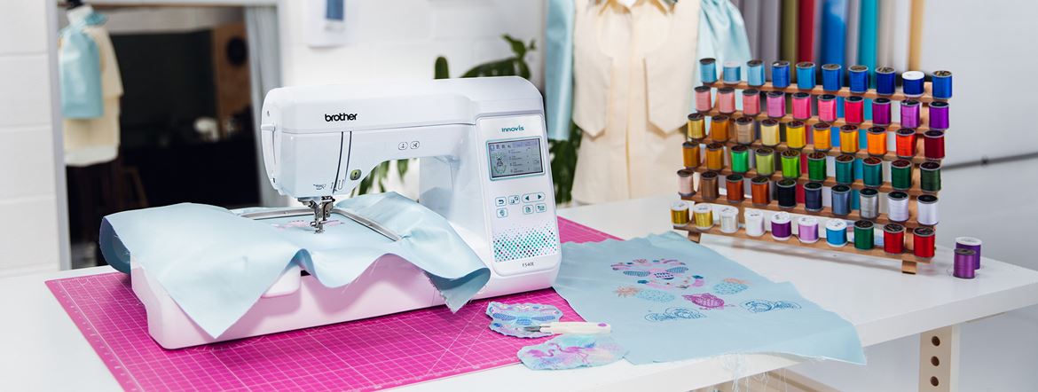 Brother F540E embroidery machine in crafting room