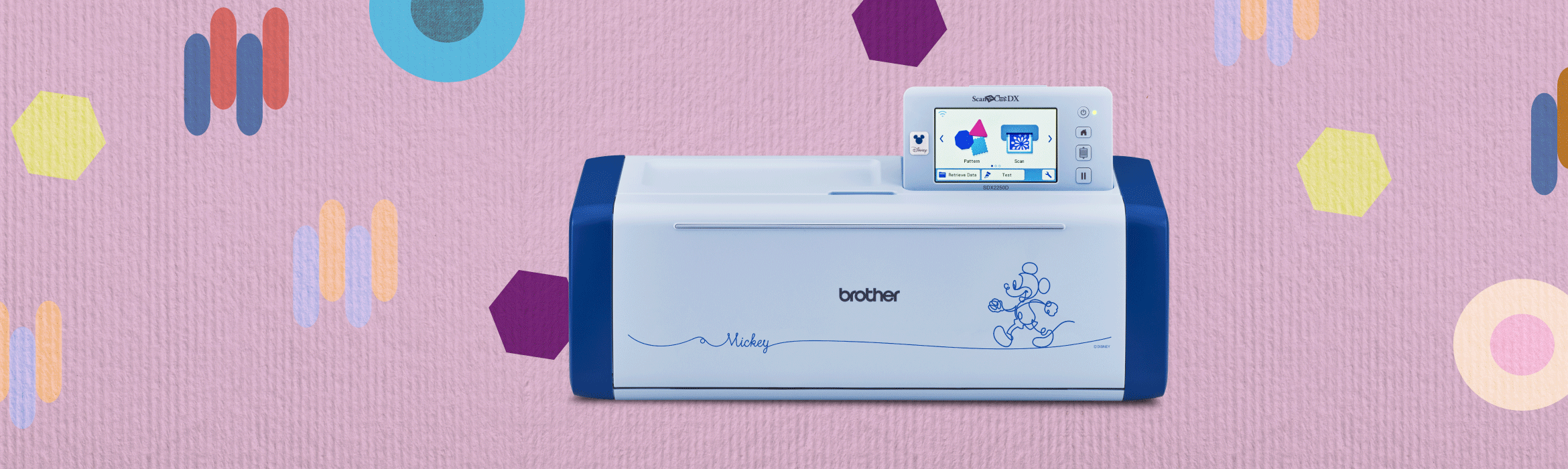 Brother ScanNCut SDX2250D on lilac background