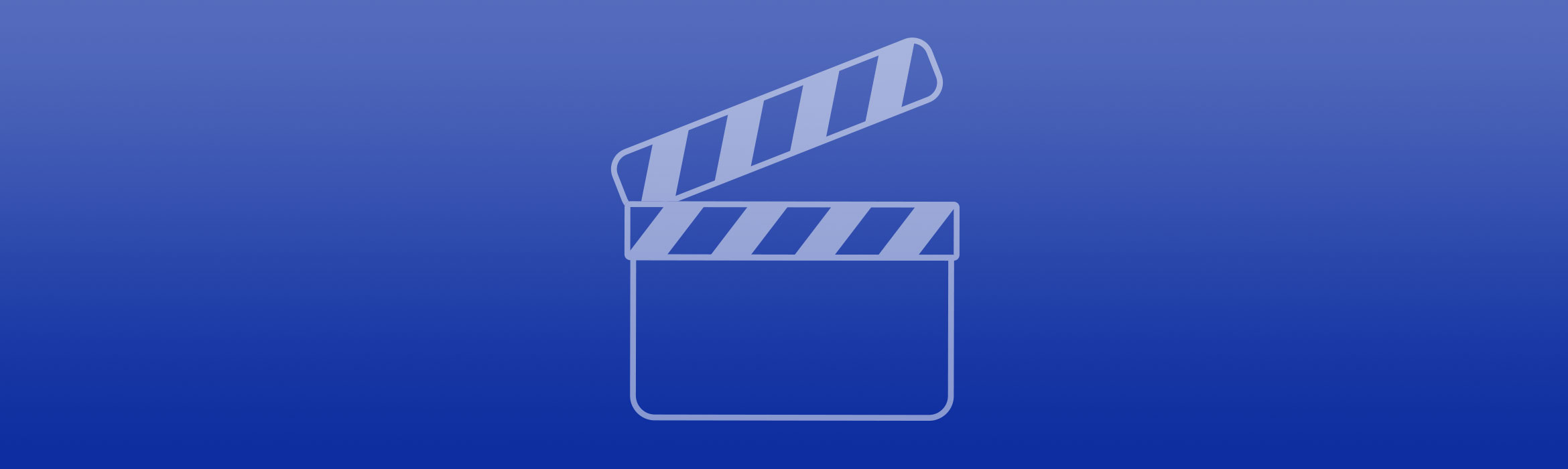 Blaues Banner mit Videosymbol