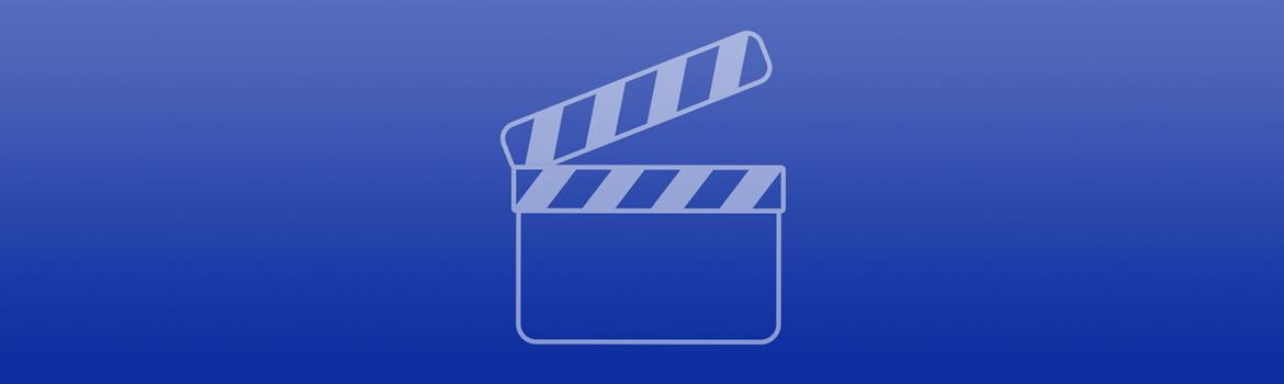 Bannière bleue avec icône vidéo