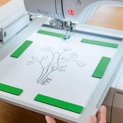 albero disegnato a mano sul telaio di scansione Brother