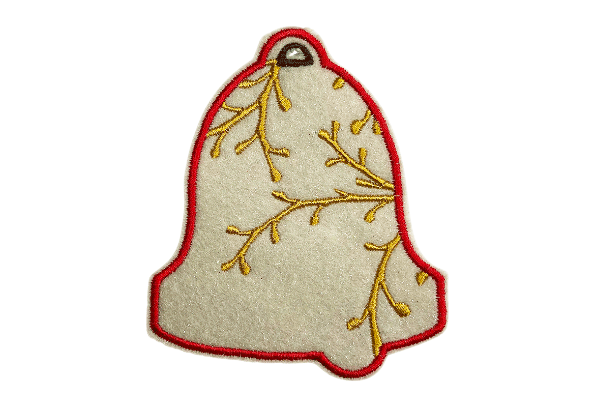 Embroidered bell felt shape