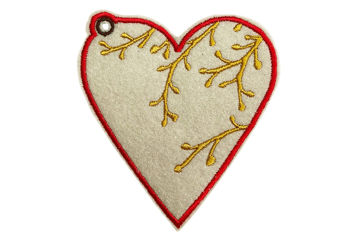 Embroidered felt heart