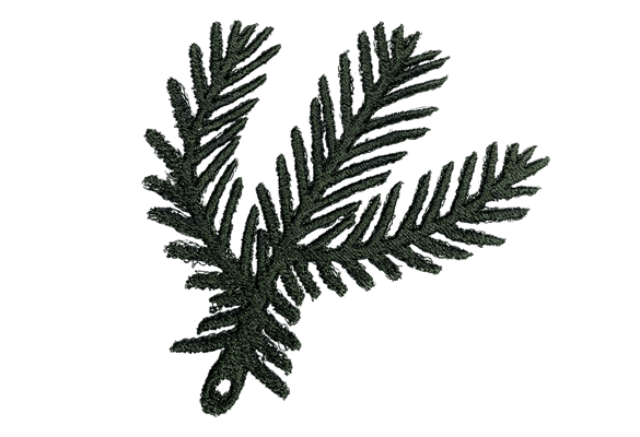 Embroidered pine leaf