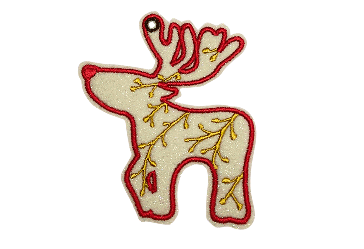 Embroidered felt reindeer