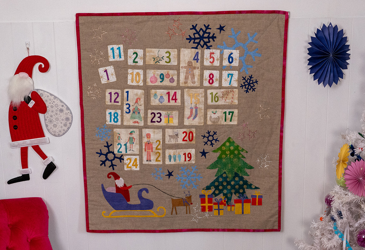 Advent calendar and Santa 3D embroidery