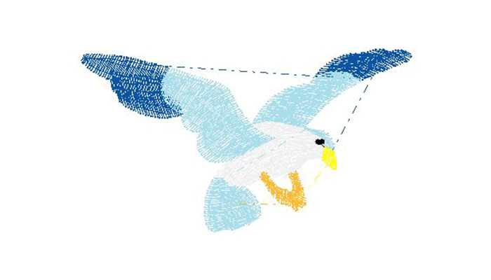 motif de broderie oiseau