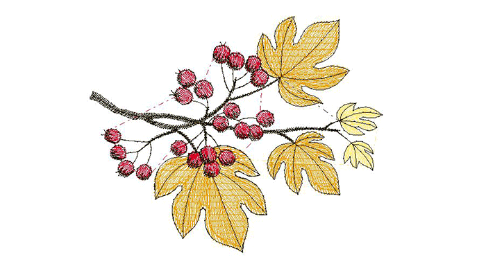 motif de broderie feuilles d’automne