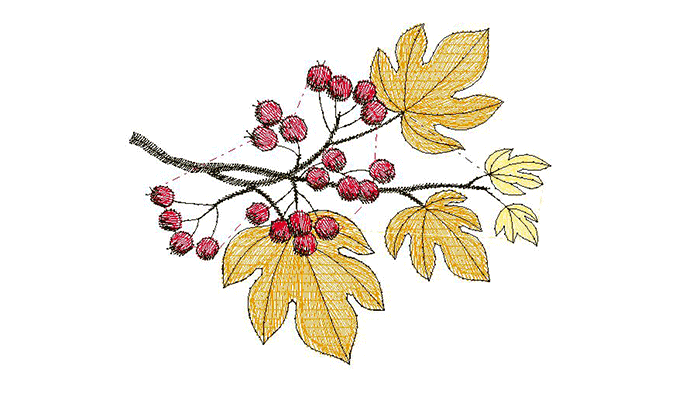 autumn leaves embroidery pattern