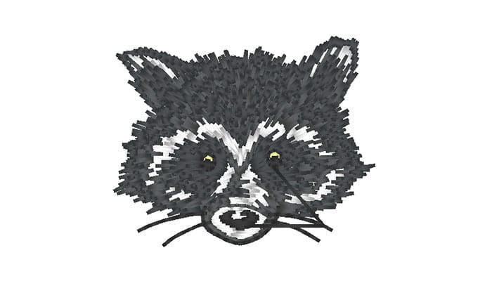 Racoon embroidery