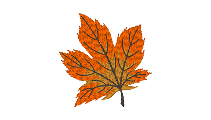Autumn leaf embroidery pattern design