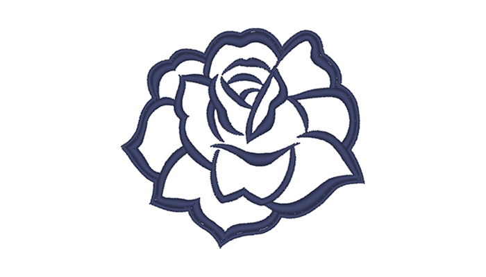 Rose outline embroidery design