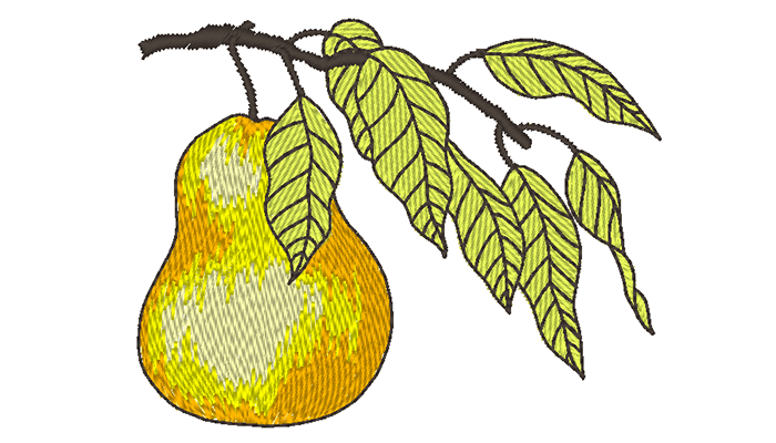 Free embroidery pattern of a Pear