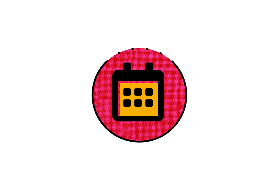 orange-rosa Kalendersymbol