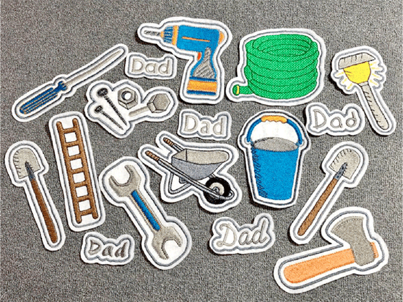 Embroidered tools applique patches