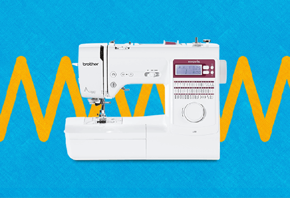Brother Innov-is A80 sewing machine on blue and yellow background
