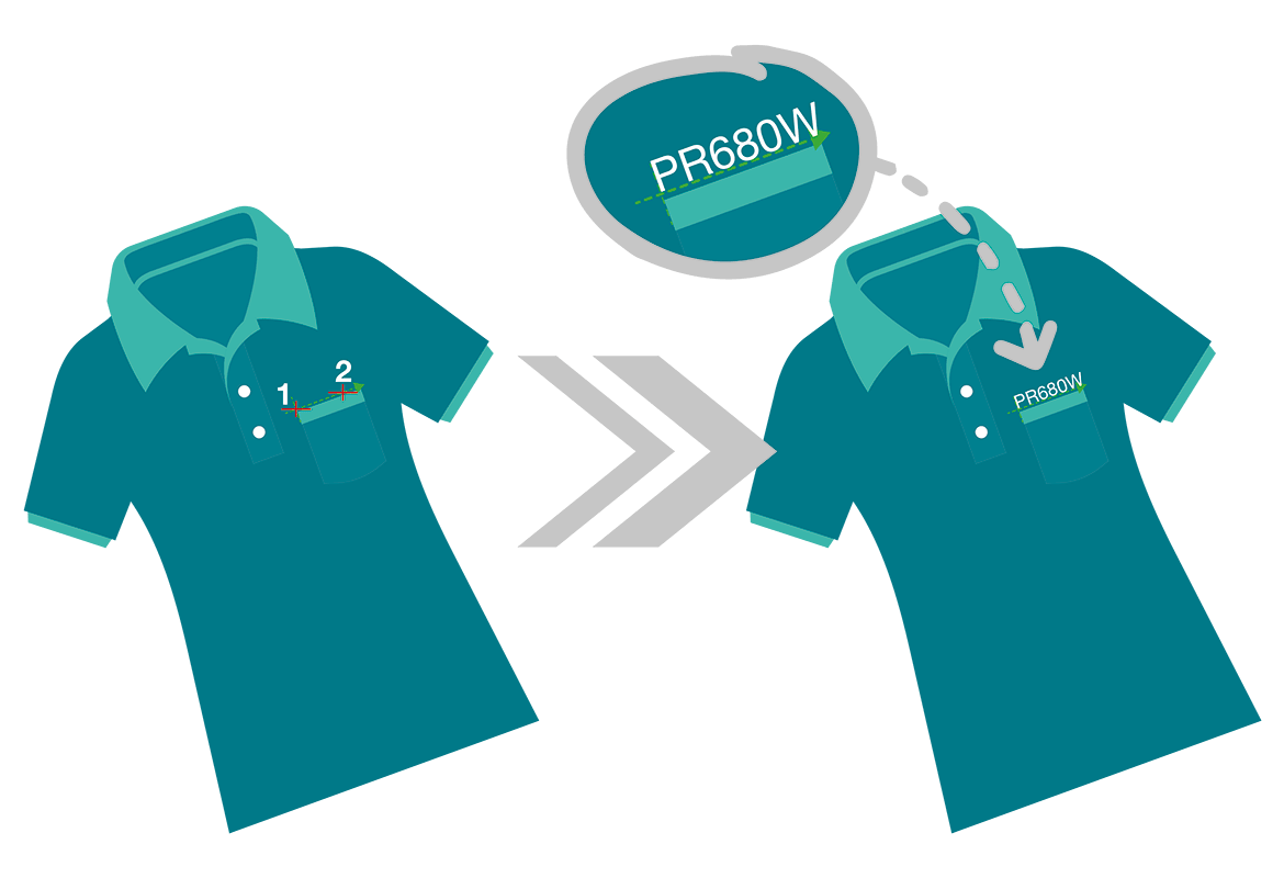 2 t-shirts with crosshair pointer