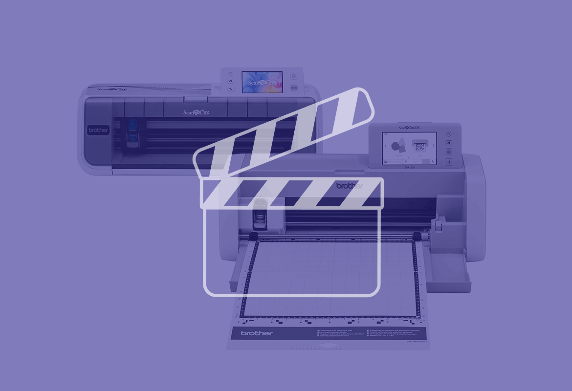 Two ScanNCut machines with a blue overlay