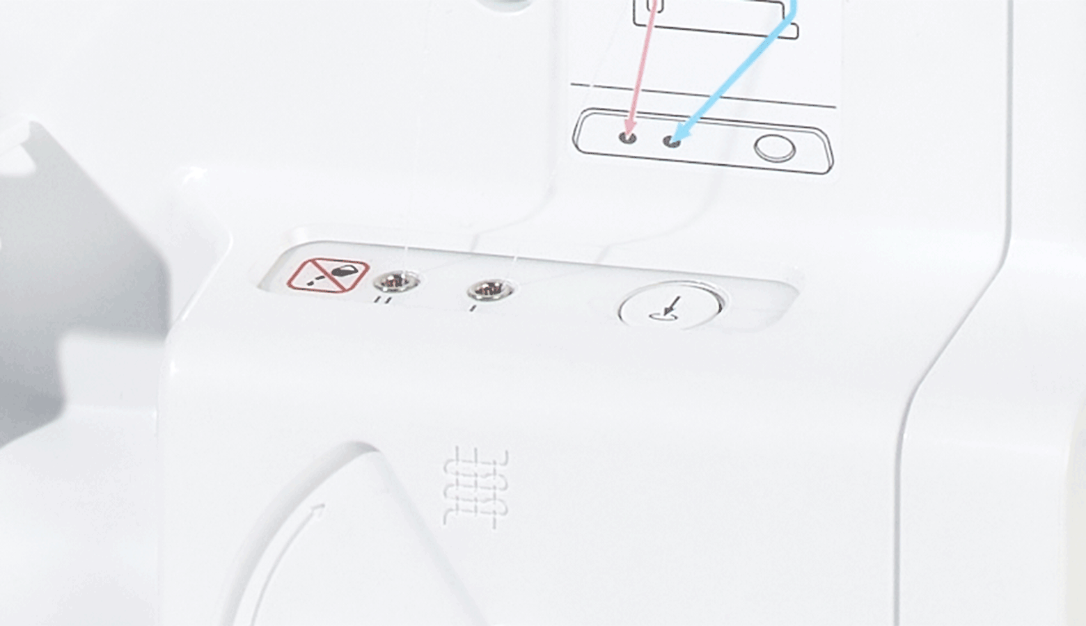 Close up of threading holes of air threading system of Airflow 3000