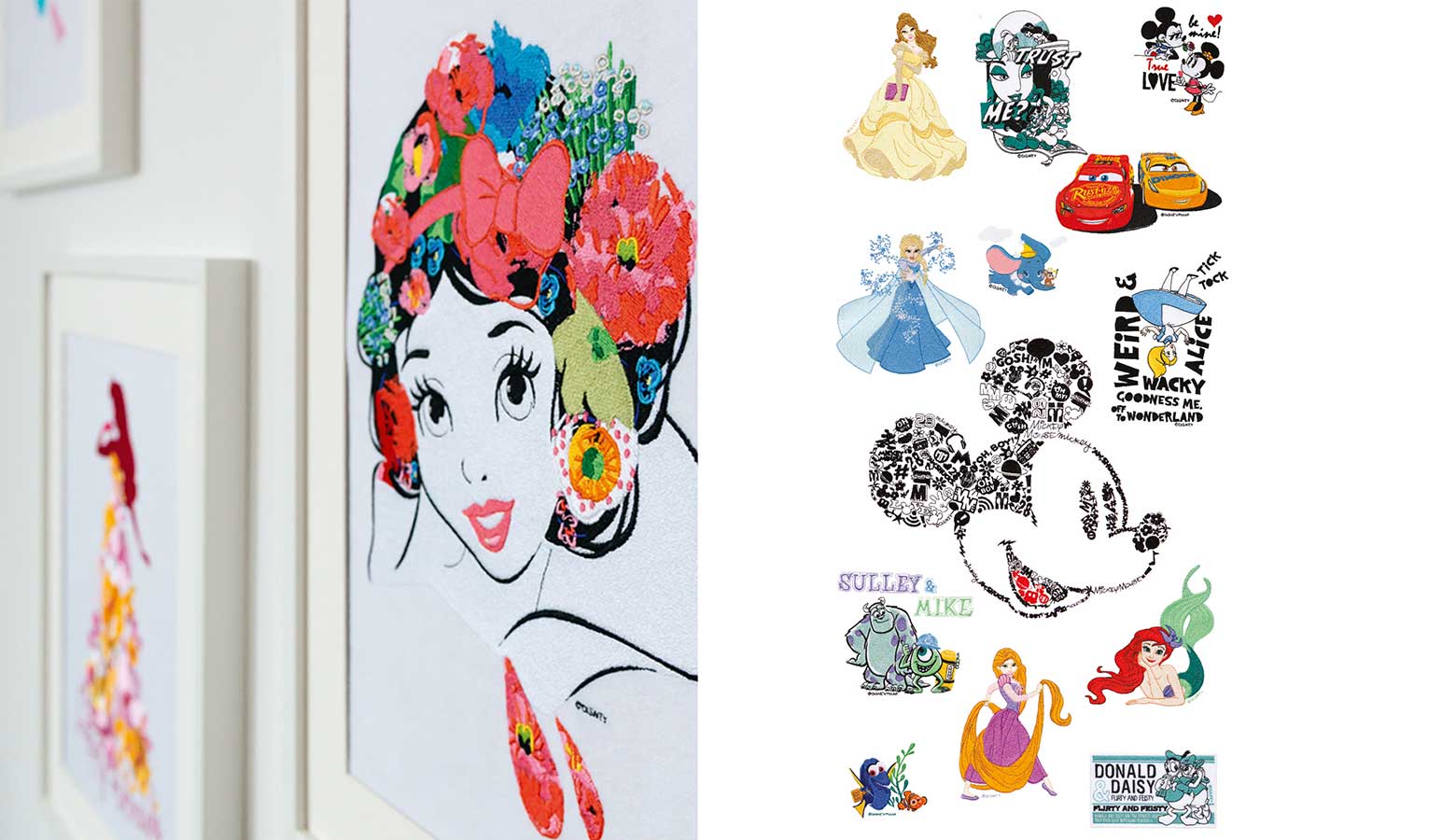 Several Disney embroidery patterns