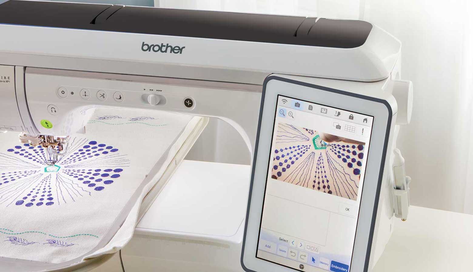 Broderie circulaire dans le cadre de broderie de Brother XP3