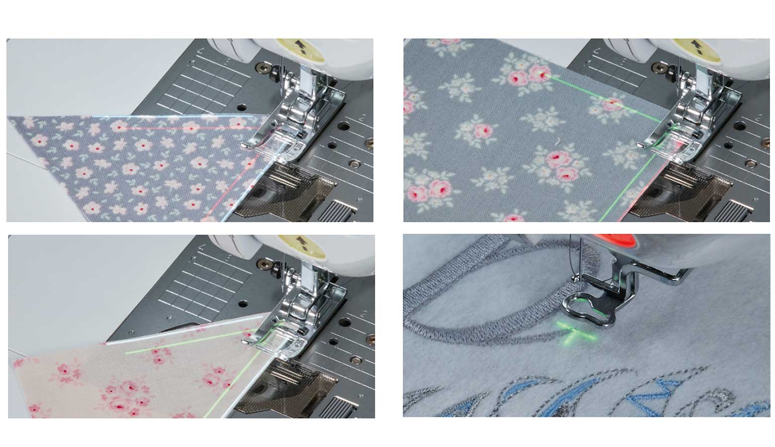 guidelines beamed onto fabric with projector of Brother XP3