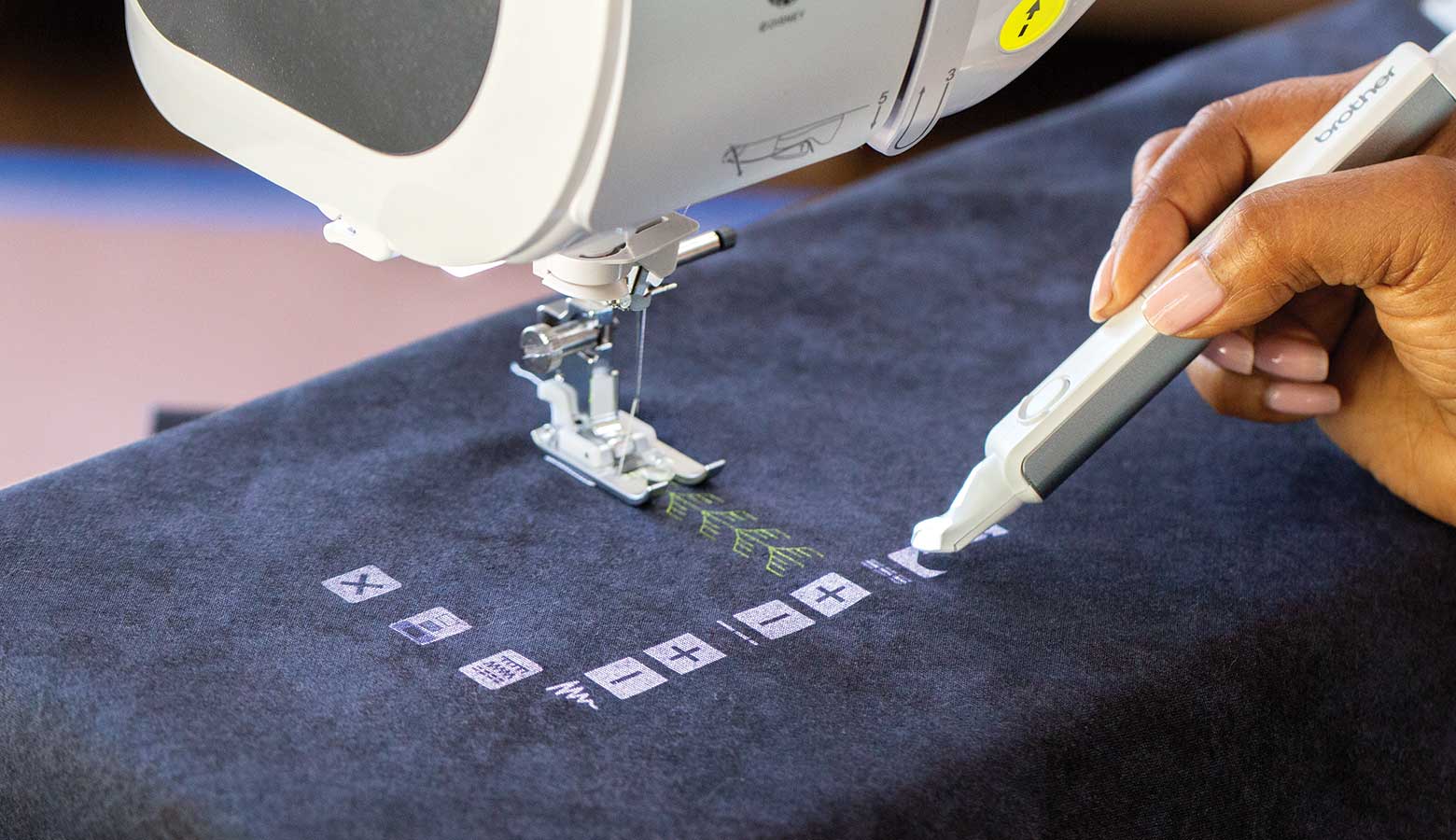 Adjusting stitches directly on fabric with Brother sensor pen