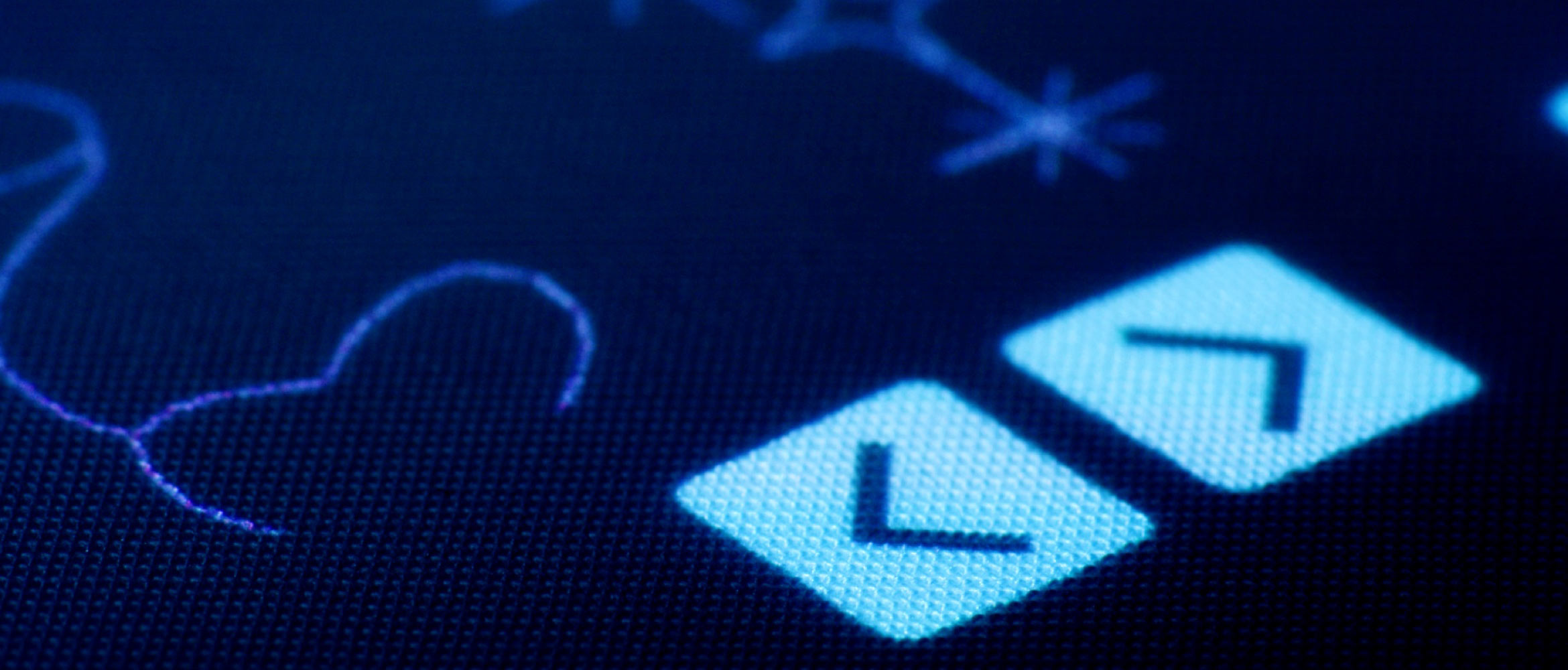 close up of the fabric projection feature
