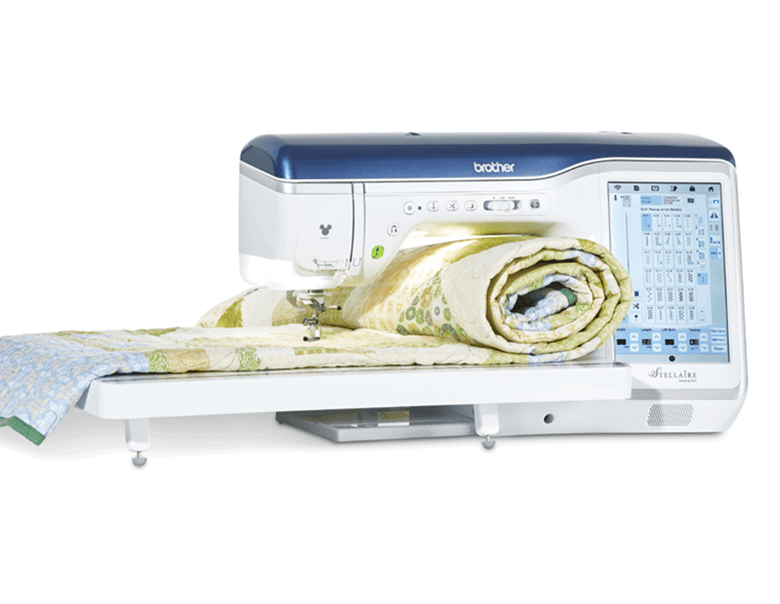 Rolled up quilt in Stellaire XJ1 sewing and embroidery machine