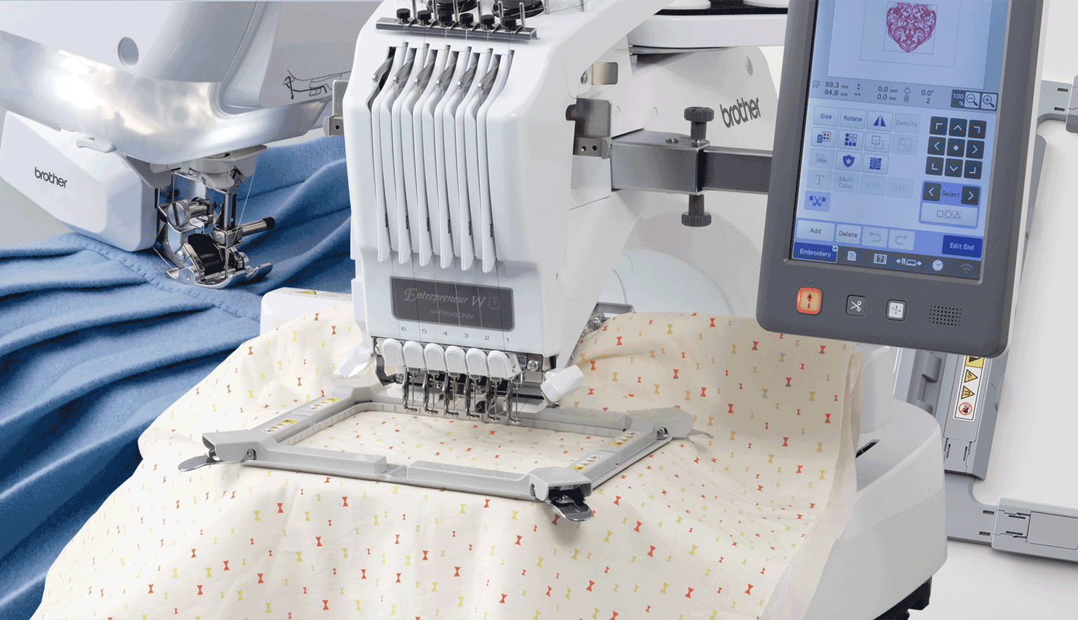 Mélange de cadres de broderie et de pieds de couture
