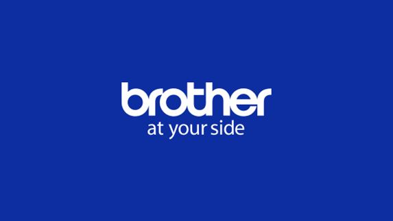 Weiße Brother-Logo auf blauem Hintergrund
