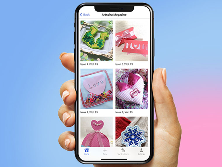 Artspira magazine getoond op mobiele telefoon