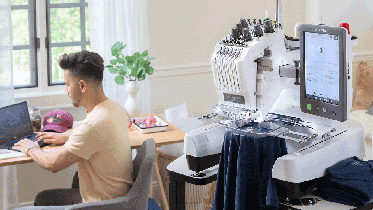 PR680W embroidery machine in work room