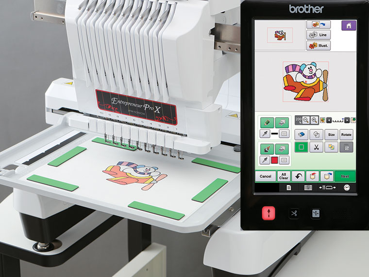 Frame scan for embroidery machine