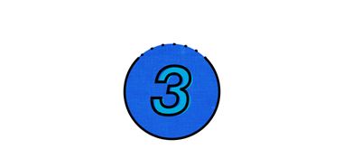 blue number three icon