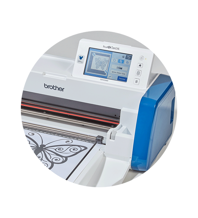 Einingescanntes SchmetterlingsMotiv auf Scanncut SDX2200D