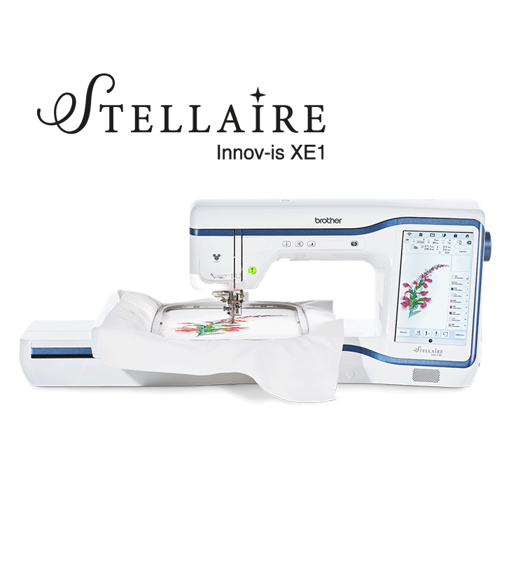 Brother Stellaire Innov-is XE1-borduurmachine met bloemenpatroon