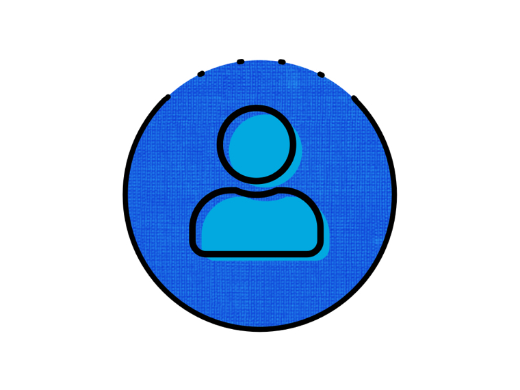 Icona blu di persona