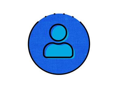 Blauw pictogram van persoon