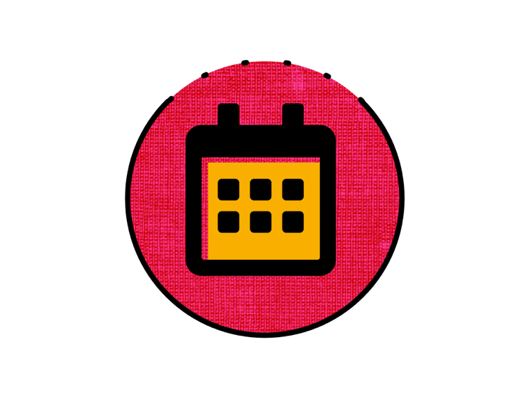 orange and pink calendar icon