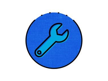 icône clé bleue