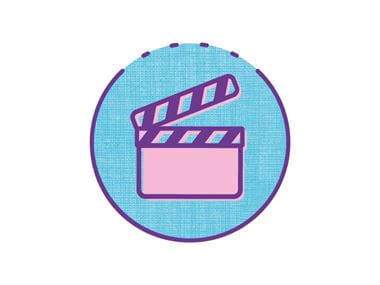 video gallery Icon on blue circle