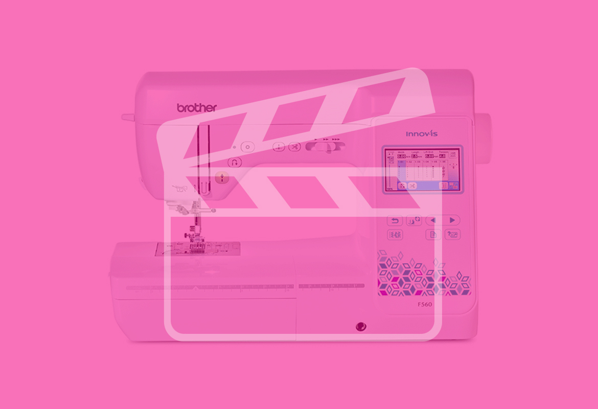 Brother f-series machine with pink overlay