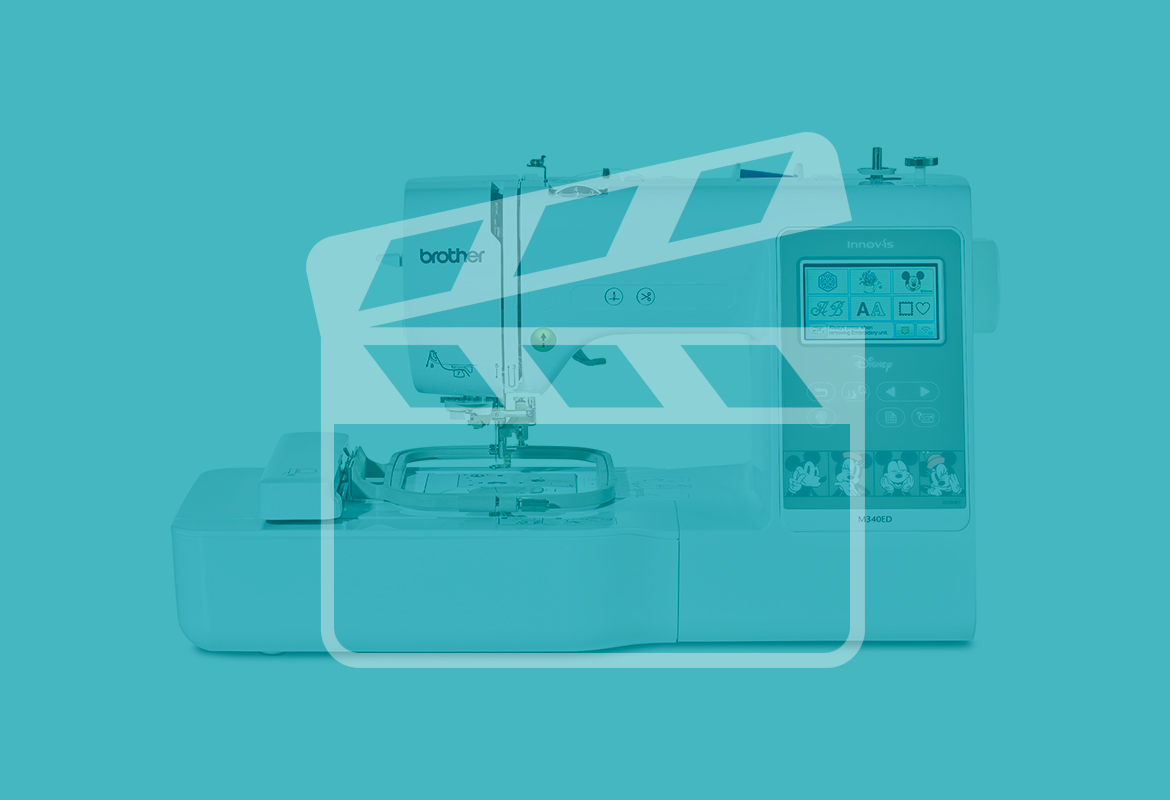 Brother m-series machine with teal overlay