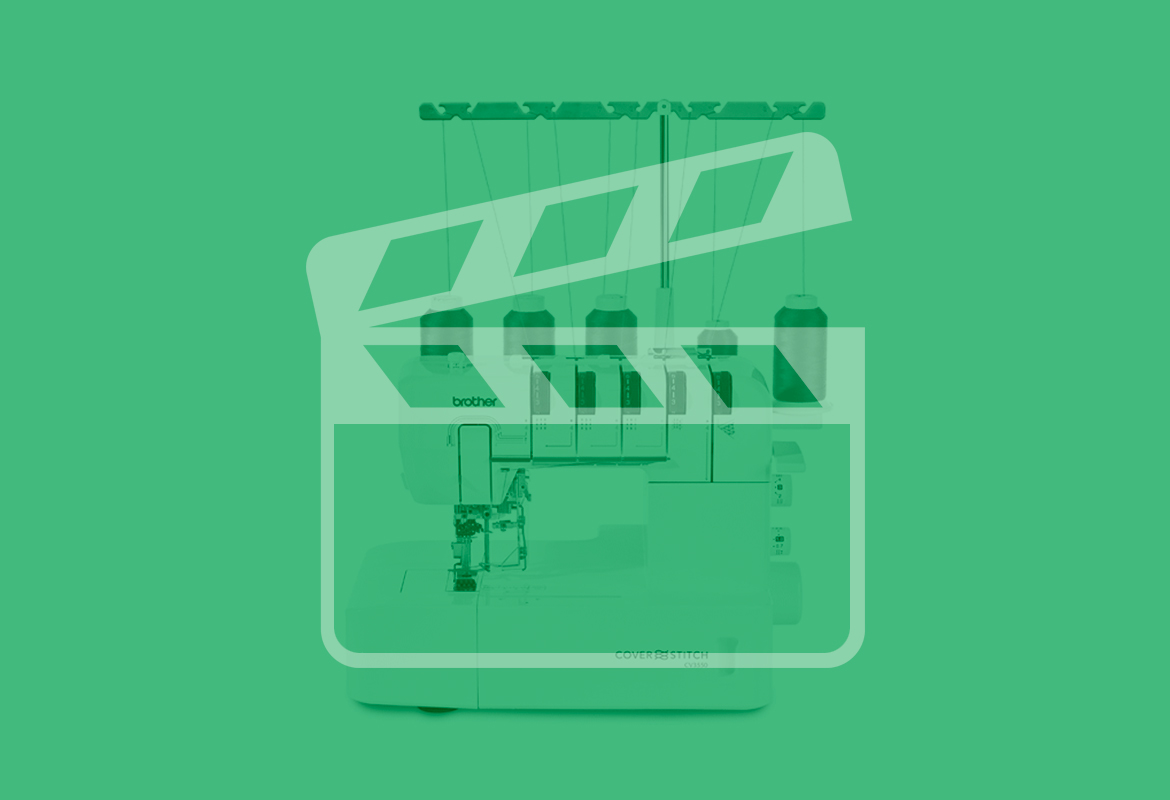 Recouvreuse Brother avec transparent jaune et icône vidéo