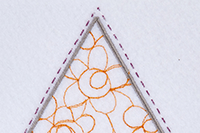 Square and triangle embroidered with different fills