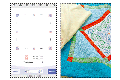 Screen showing how split border patterns are divided