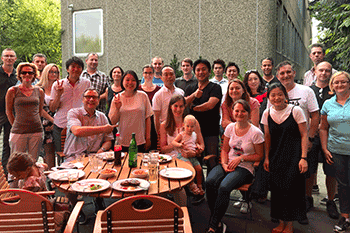 BSME colleagues at a BBQ.