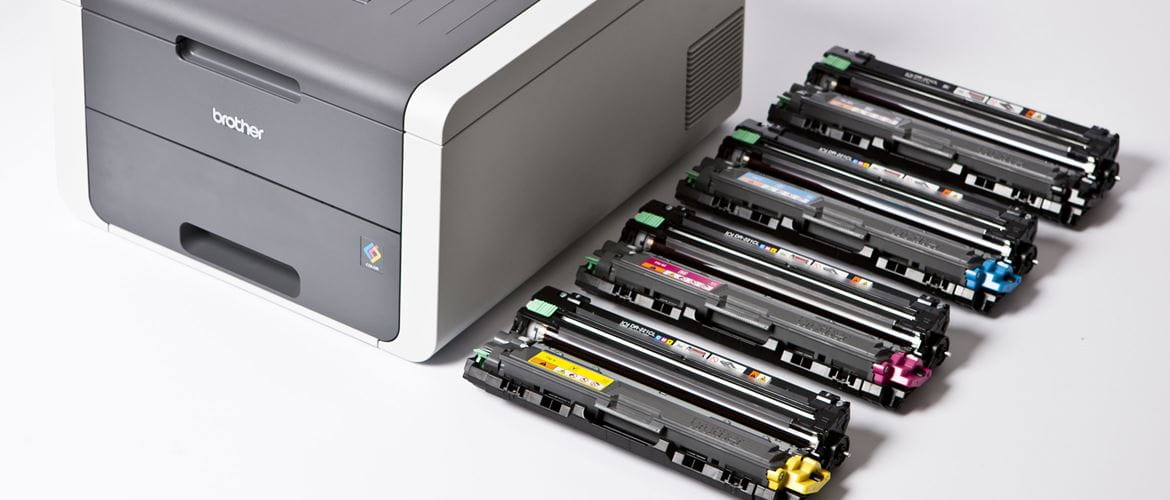 A selection of Brother toners and ink cartridges 