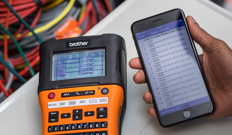 Brother ilInk&label app transferring cable IDs to the Brother PT-E550WNIVP label printer